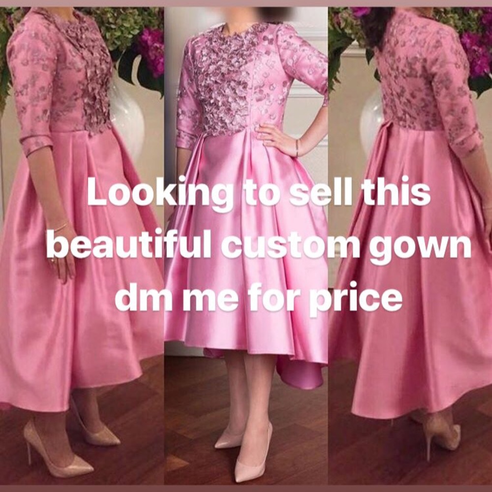 A gorgeous pink floral gown high low worn twice